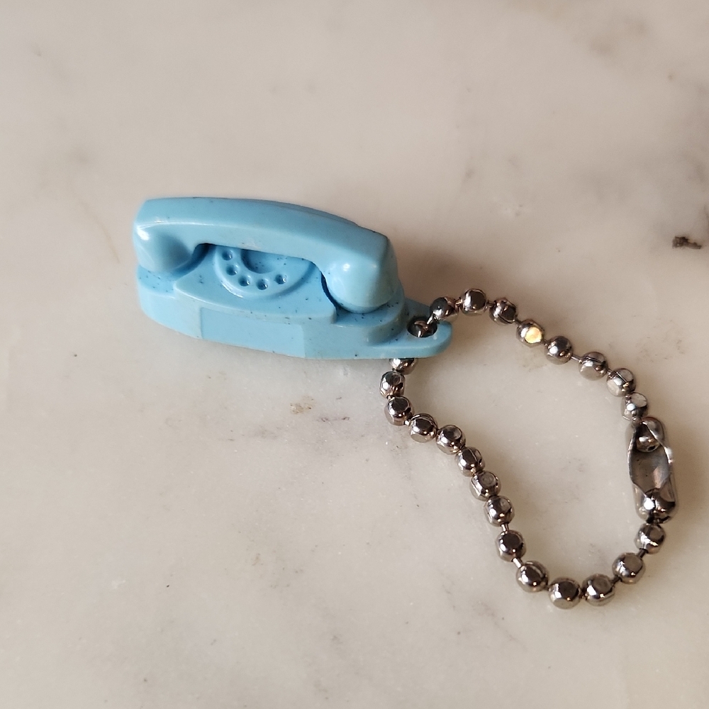 Princess House Blue Telephone Keychain